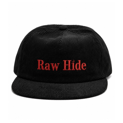 Raw Hide Cord 5 Panel Cap Black.JPG